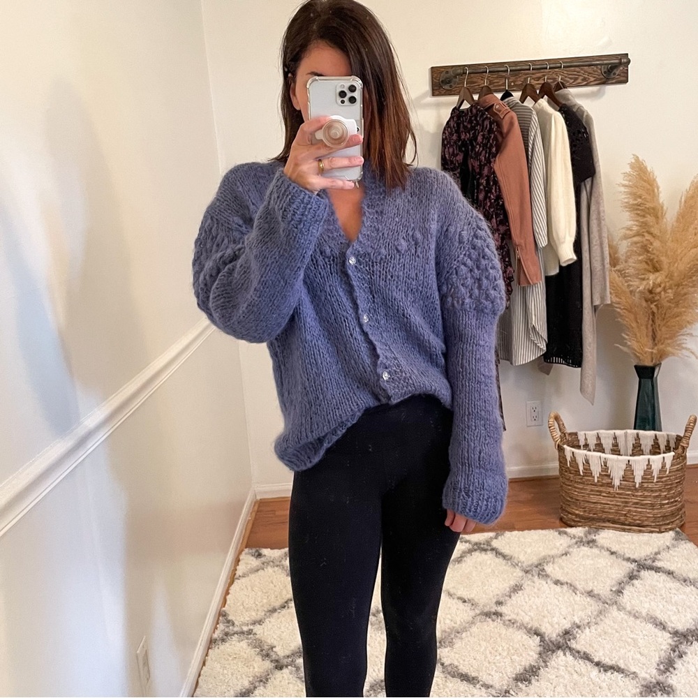 Vintage Ulla Johnson Style Wool Knitted Sweater Cardigan M